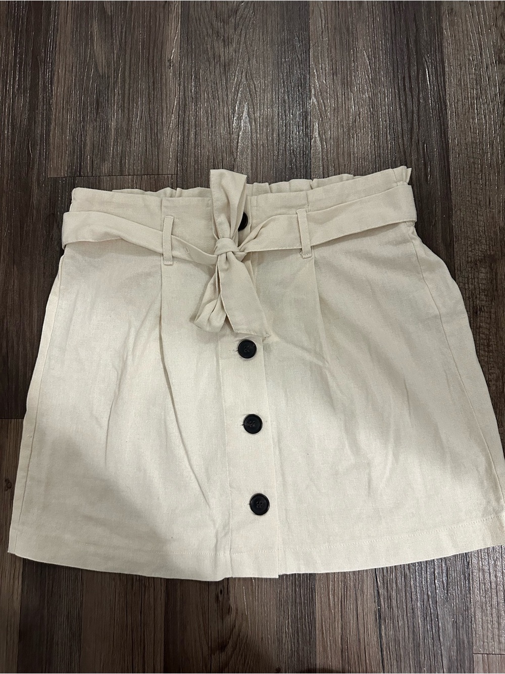 Love University Cream Button-Front Skirt With Belt Size Medium